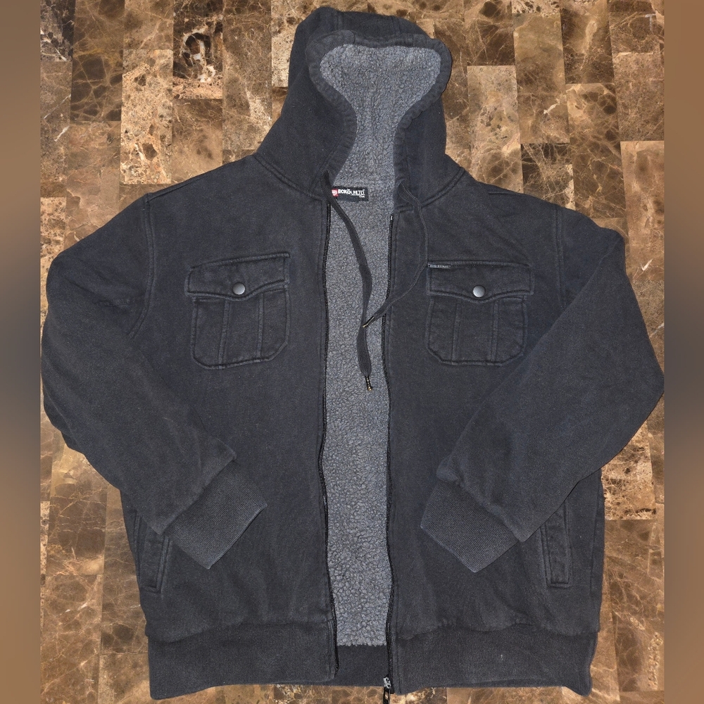Ecko Unlimited Vintage Black Zip-Up Hoodie